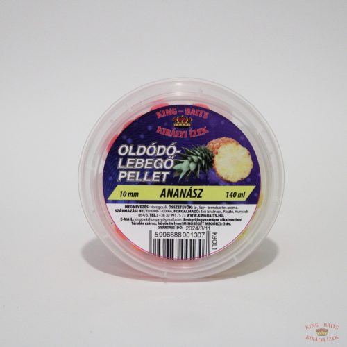 King-Baits Oldódó Lebegő Pellet 10mm - Ananász