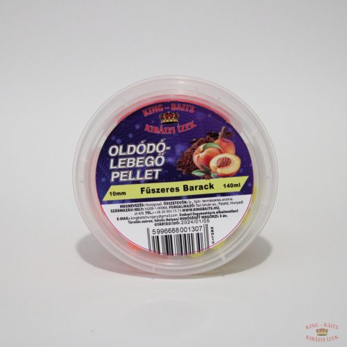 King-Baits Oldódó Lebegő Pellet 10mm - Fűszeres Barack