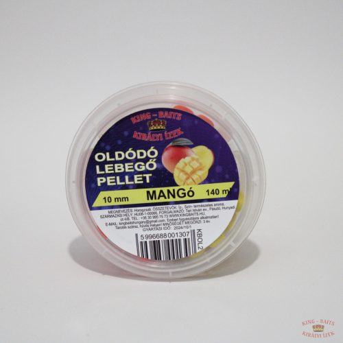 King-Baits Oldódó Lebegő Pellet 10mm - Mangó