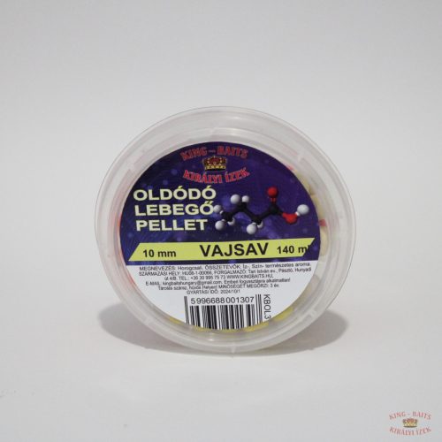 King-Baits Oldódó Lebegő Pellet 10mm - Vajsav