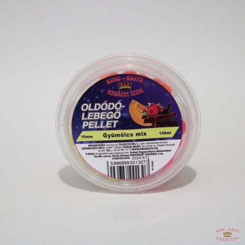 King-Baits Oldódó Lebegő Pellet 10mm - Gyümölcs mix