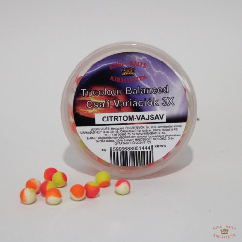 King-Baits Tricolour Balanced Csalivariációk 3X - Citrom-Vajsav