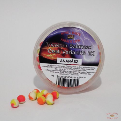 King-BaitsTricolour Balanced Csalivariációk 3X - Ananász
